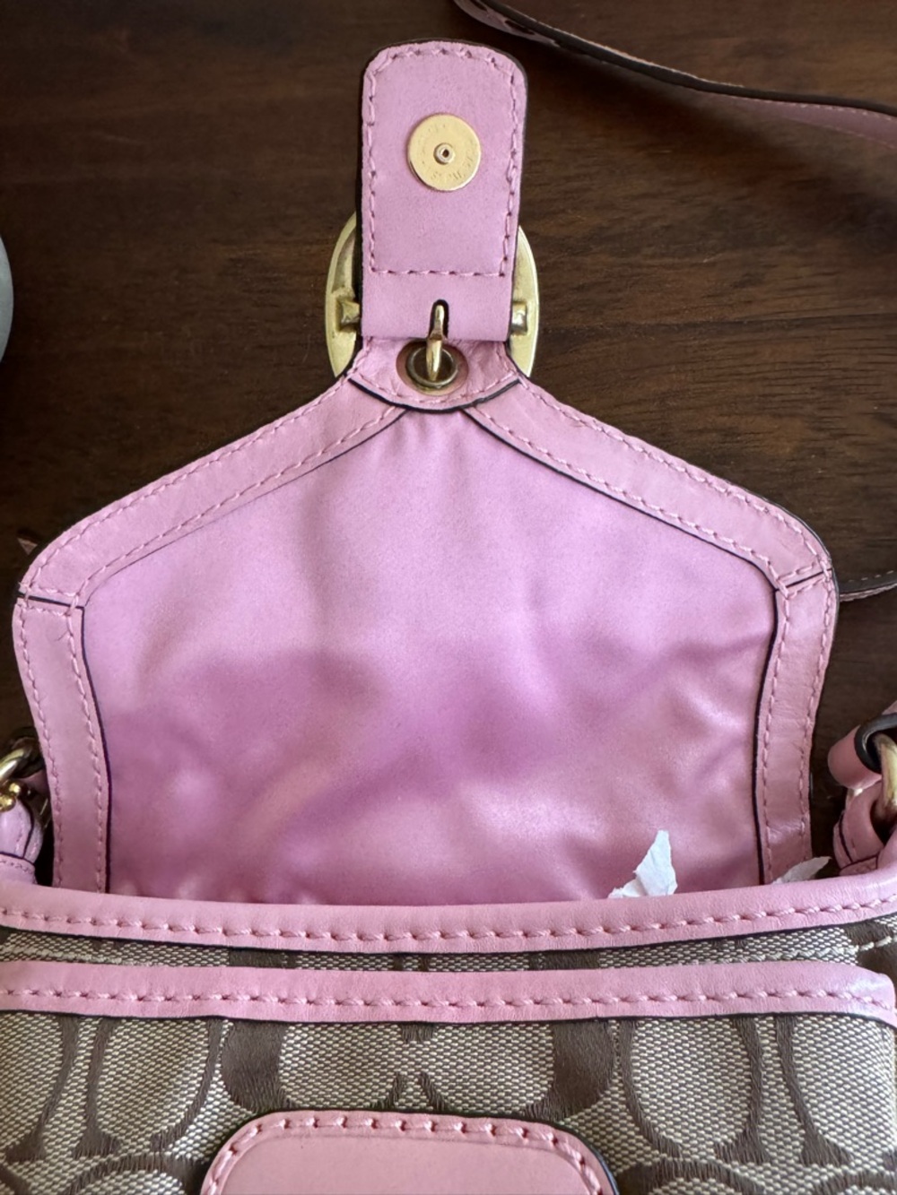 Coach Limited Edition Bleecker Signature Jenny Bag #11593 Pink/Khaki w/Scarf - Picture 11 of 15